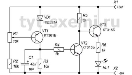 Индикатор температуры на транзисторах