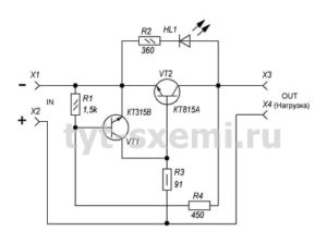Мигалка на кт315 схема на 12 вольт