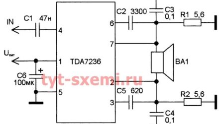 Схемы усилителей звука на микросхемах серии TDA